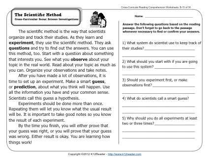 K12 Reader Comprehension Worksheet