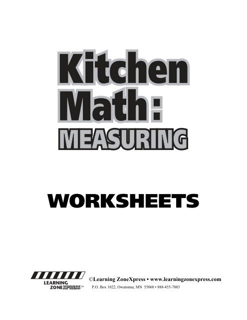 Kids Worksheet For Kitchen Math Measuring Learning Zone Express Docx