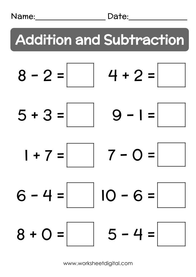 Kindergarten Addition And Subtraction Worksheets Kindermommacom Free Addition And Subtraction