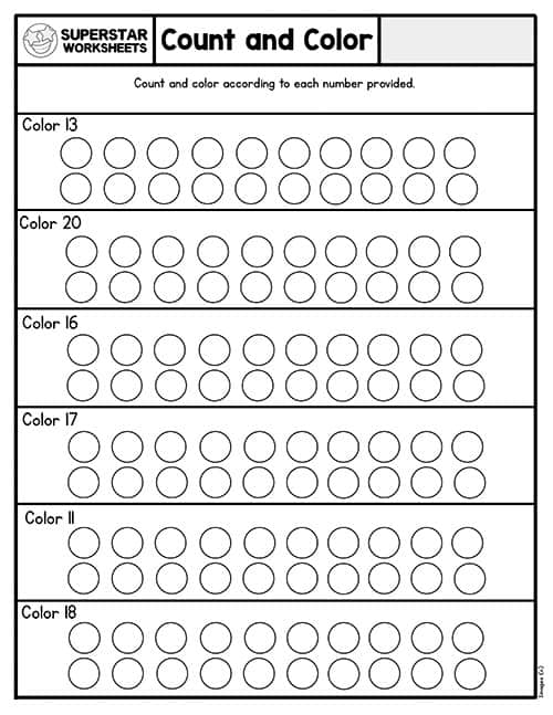 Kindergarten Counting Worksheets Superstar Worksheets