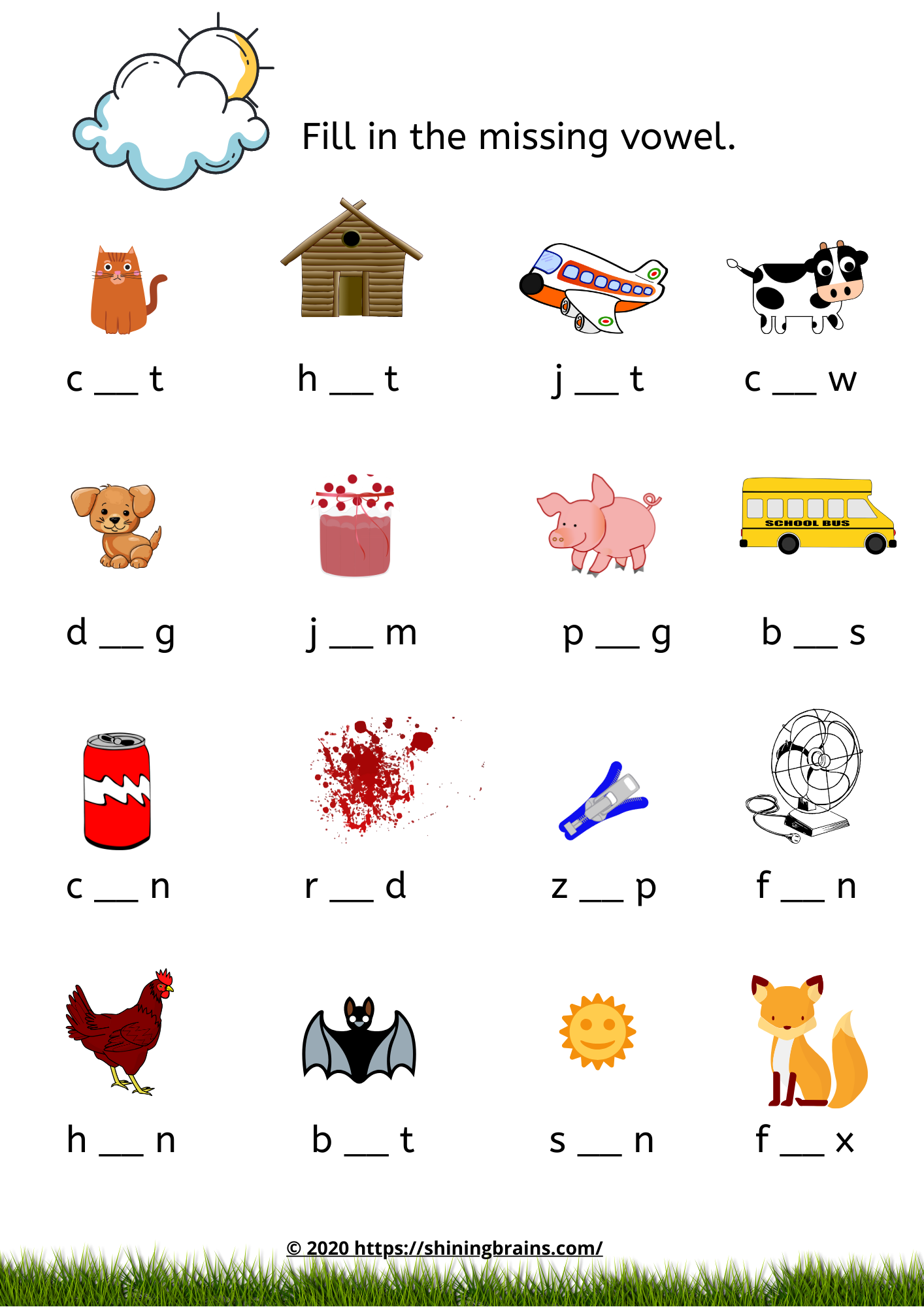 Kindergarten Free Worksheets Cvc Words Activities Worksheets Library