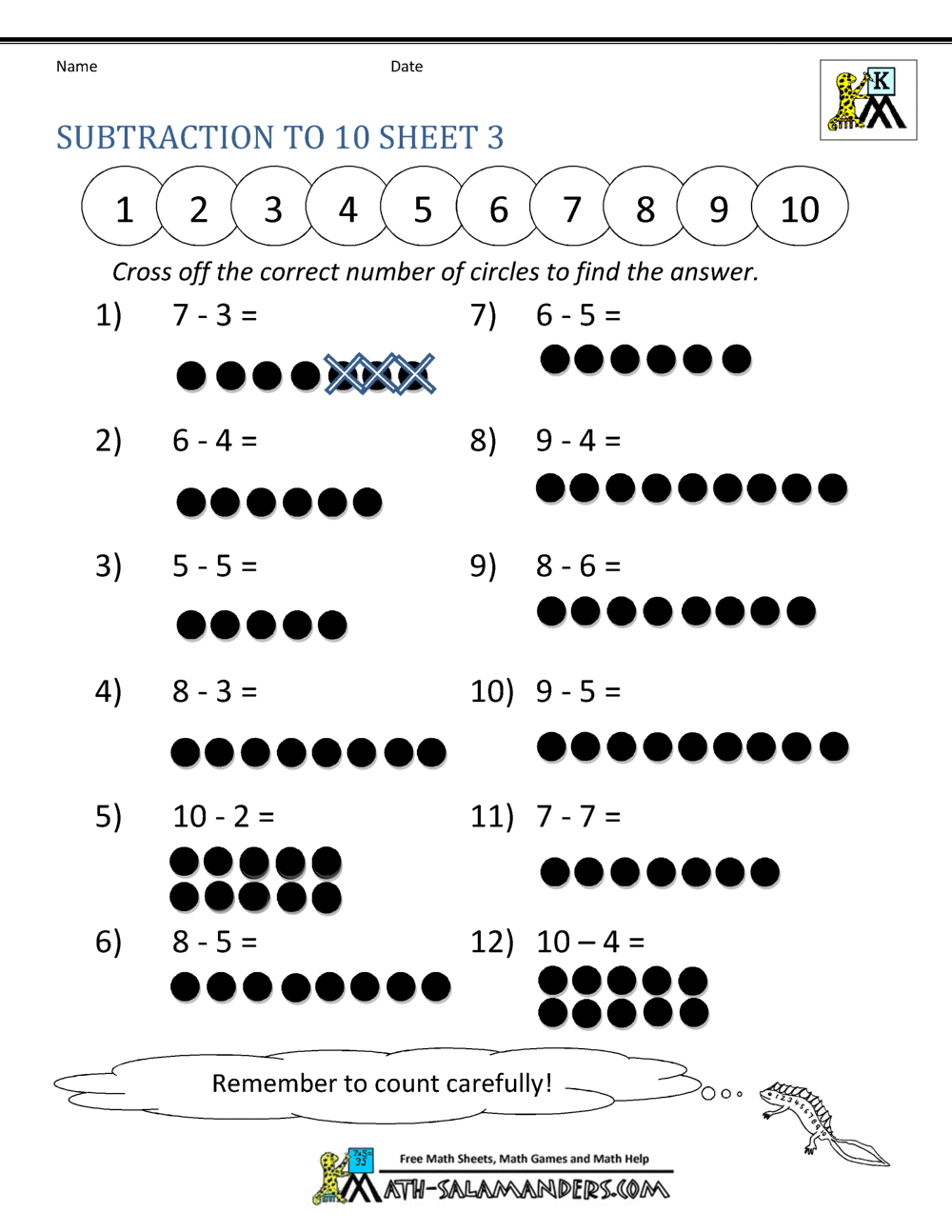 Engaging Subtraction Worksheets for Kindergarten Kids