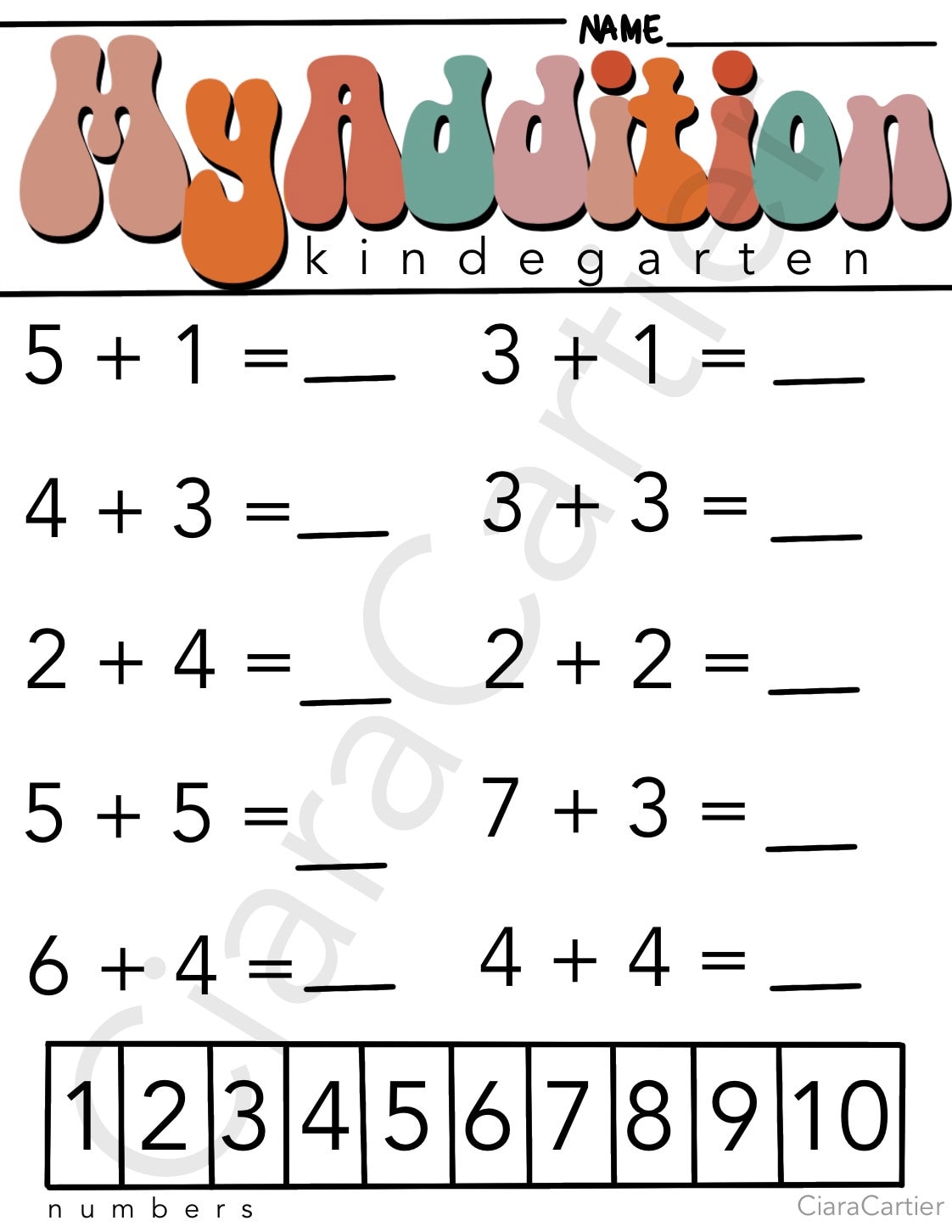 Kindergarten Math Worksheets Addition And Subtraction Practice Made