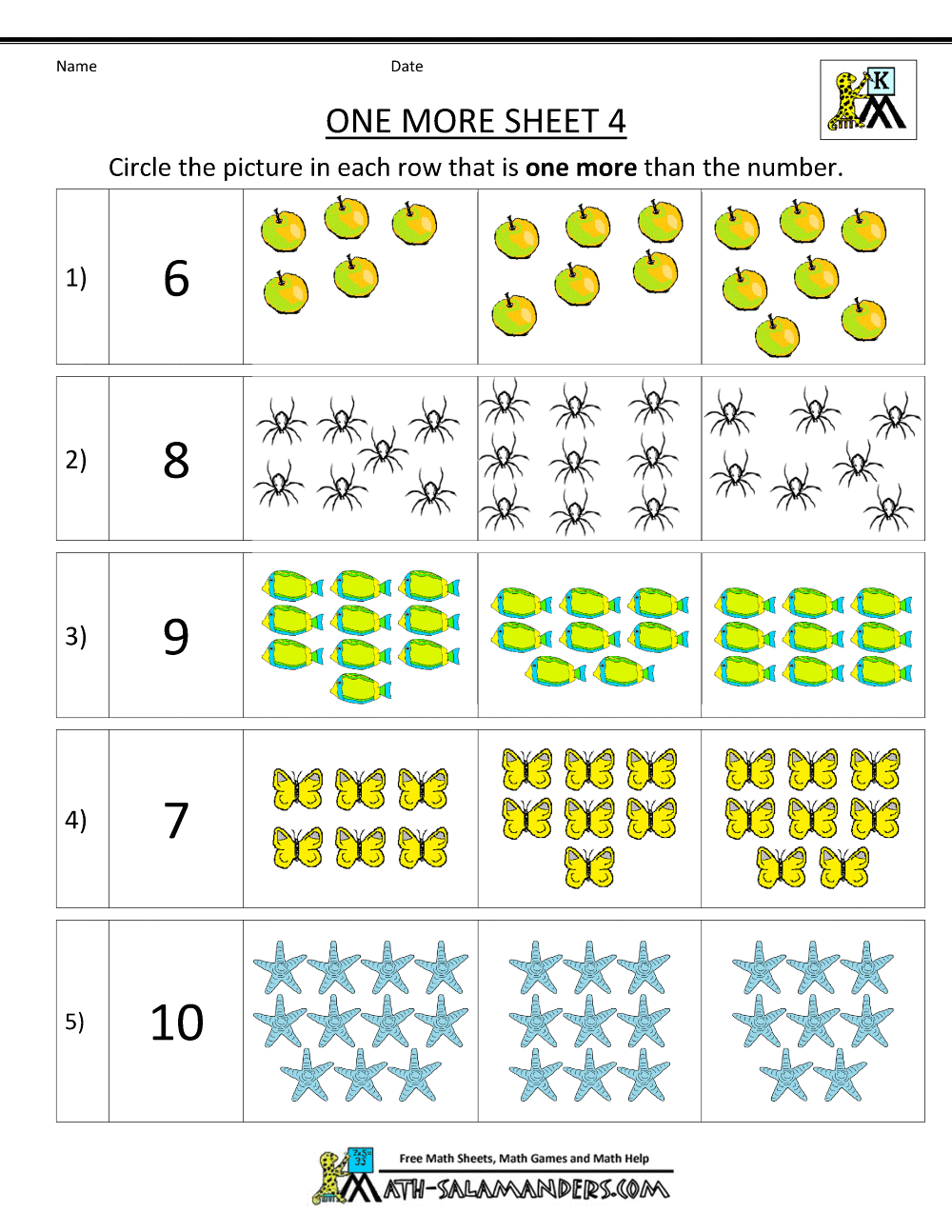 5 Free Kindergarten Math Worksheets You'll Love