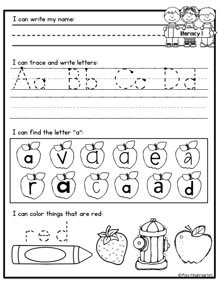 Kindergarten Morning Work Printables