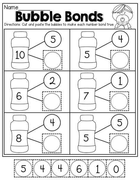 5 Kindergarten Number Bonds Worksheets to Try