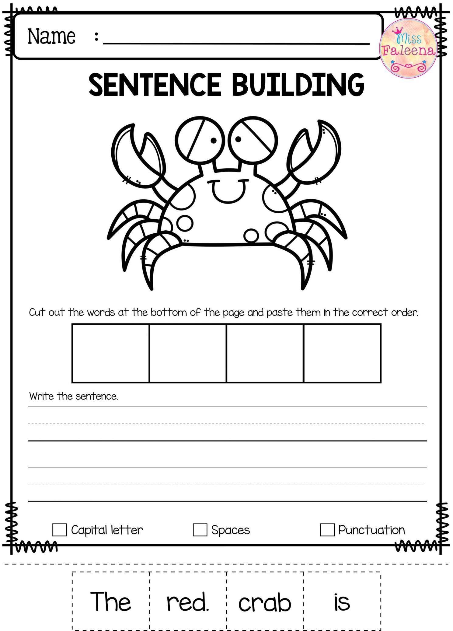 Kindergarten Sentence Writing Activities