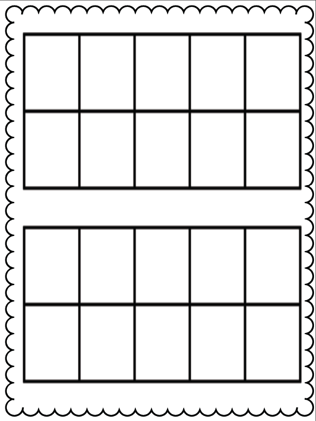 Kindergarten Ten Frame Printable