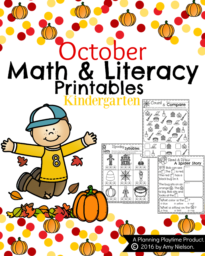 Kindergarten Worksheets October 2015