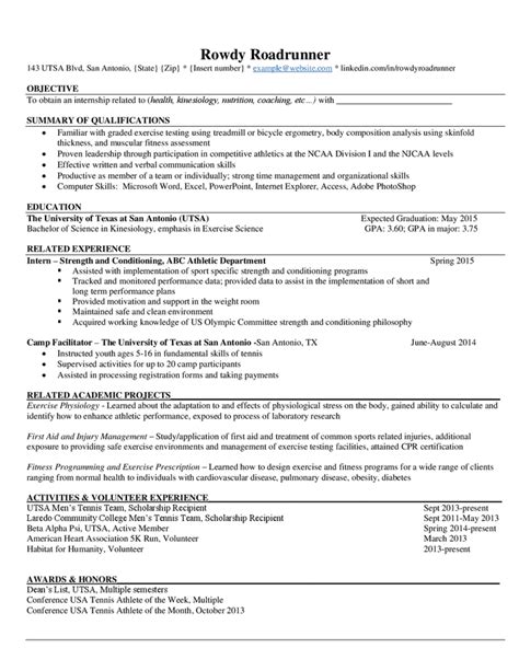 Kinesiology Resume Sample