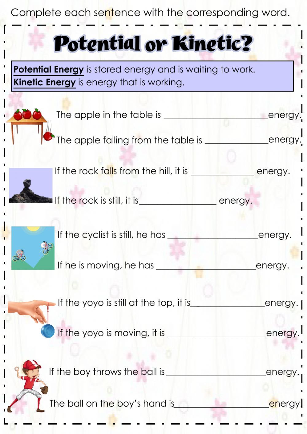 Kinetic And Potential Energy Worksheets Worksheetsgo