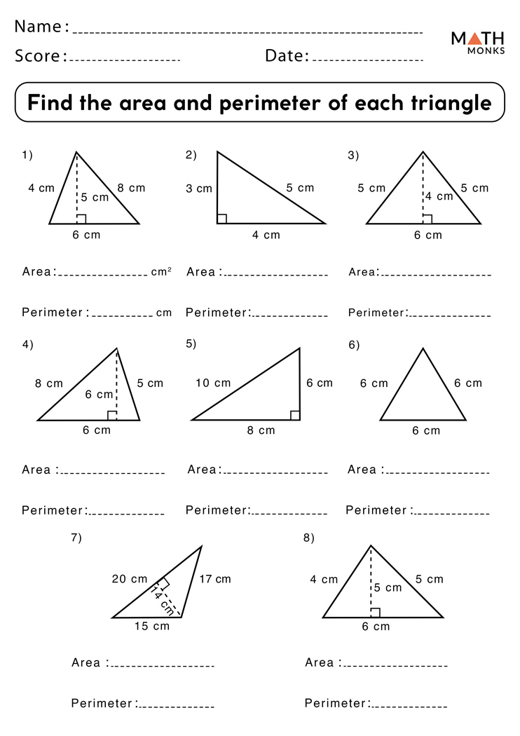 Ks2 Area Of A Triangle Worksheets