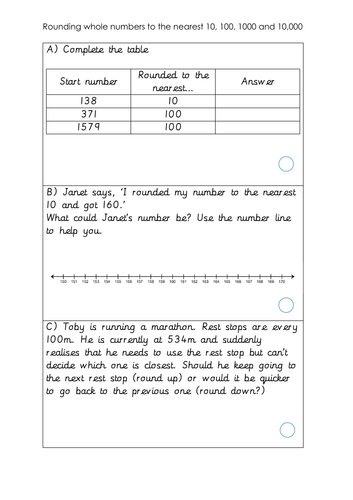 Ks2 Rounding To The Nearest 10 100 1000 And 10 000 Differentiated