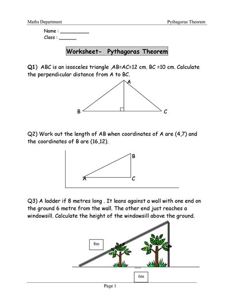 Kuta Pythagorean Theorem Word Problems