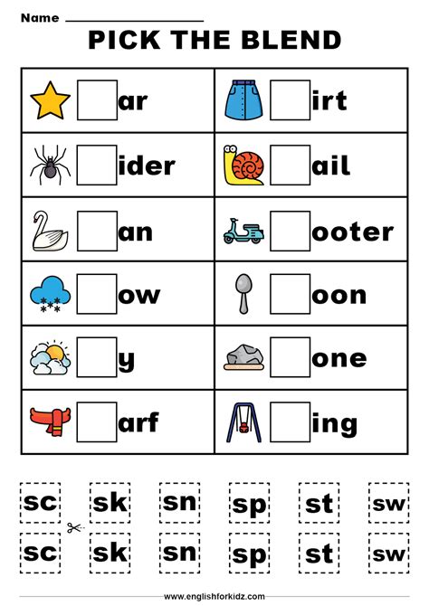 L Blends Worksheet With Answers