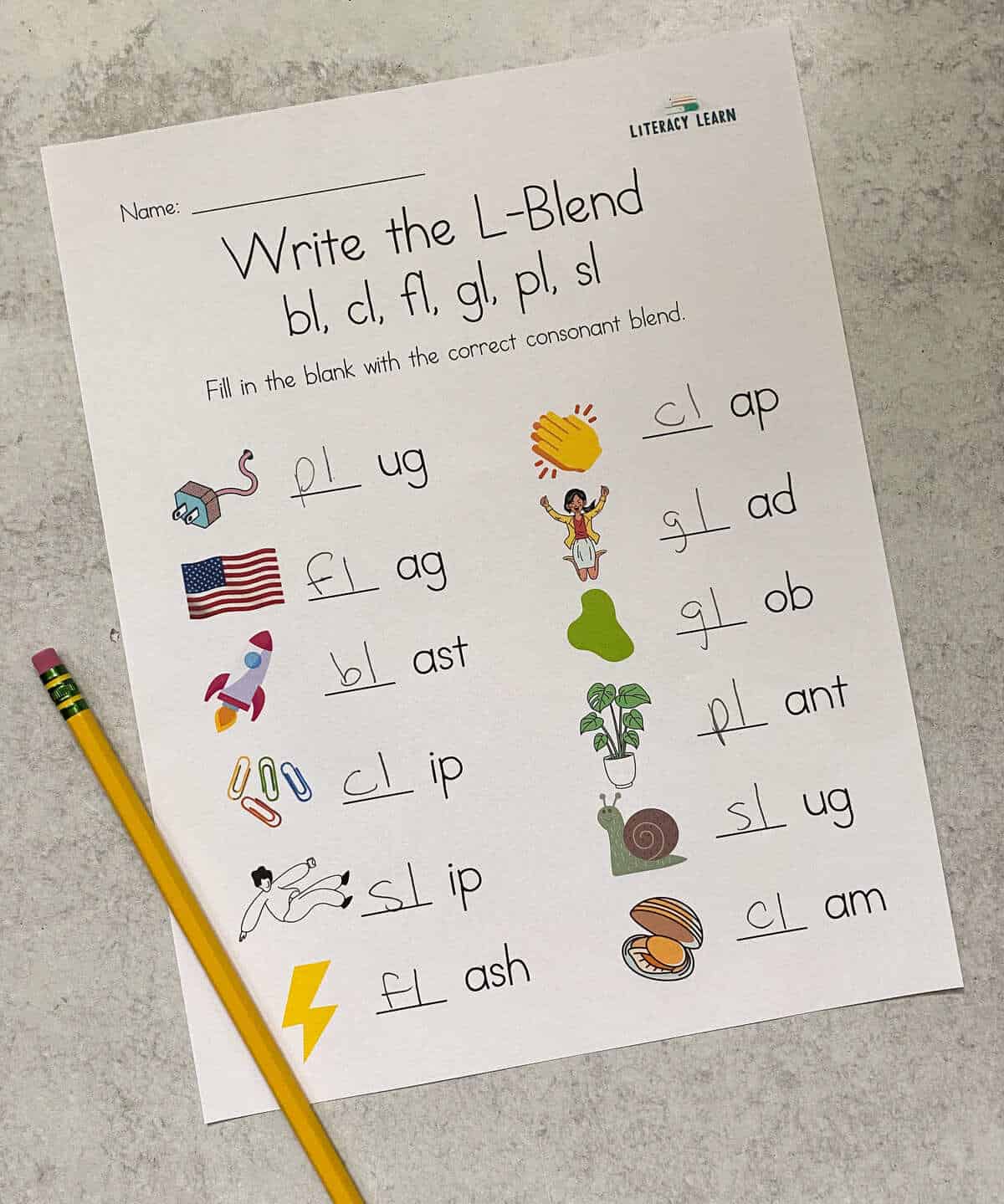 L Blends Worksheets Free