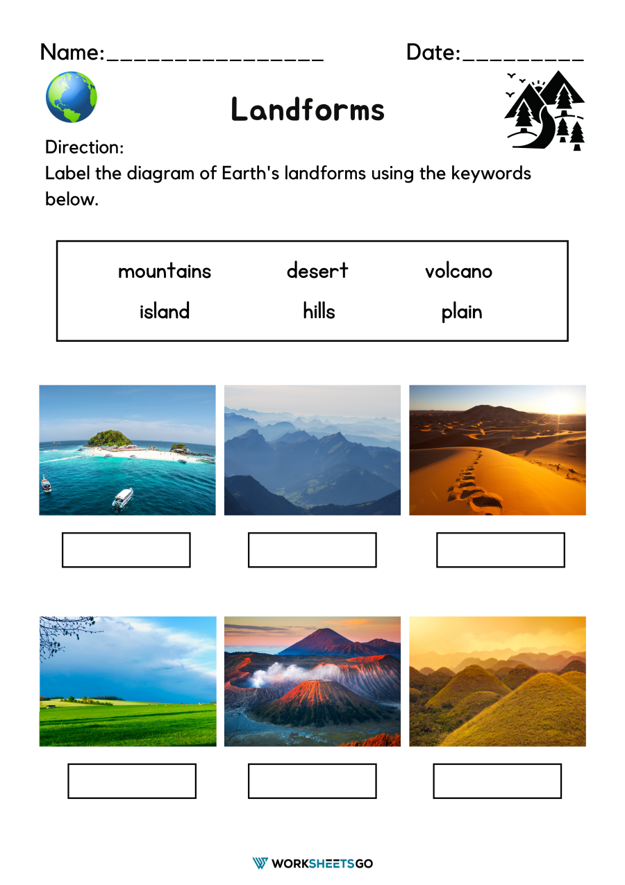 Landforms Worksheets For 5Th Graders Martahatlevoll