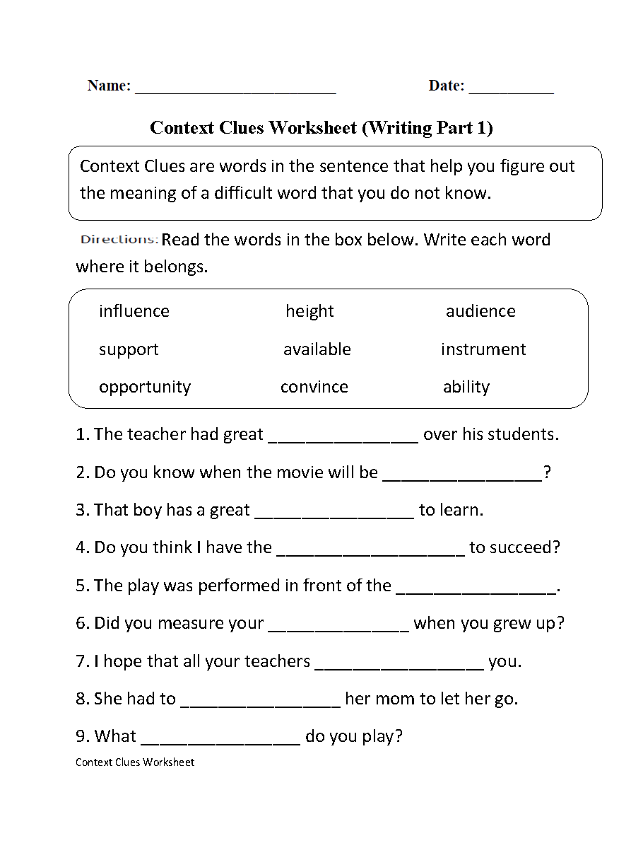 Fun Language Arts Worksheets for 5th Graders