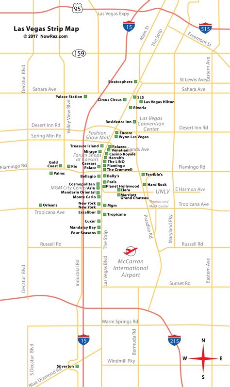 Las Vegas Strip Map City Sightseeing Tours