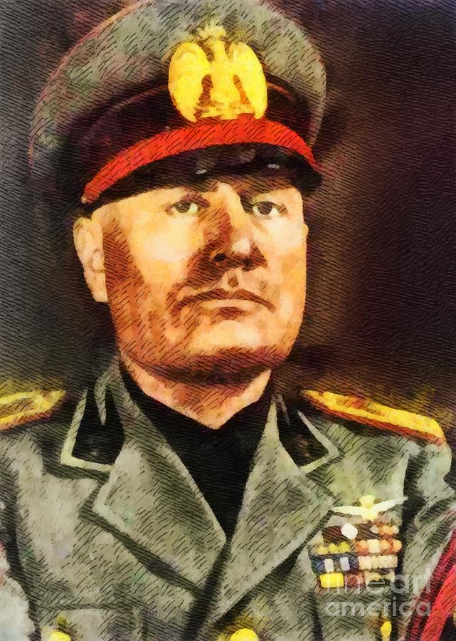 Leaders Of Wwii Benito Mussolini Painting By Esoterica Art Agency Fine Art America