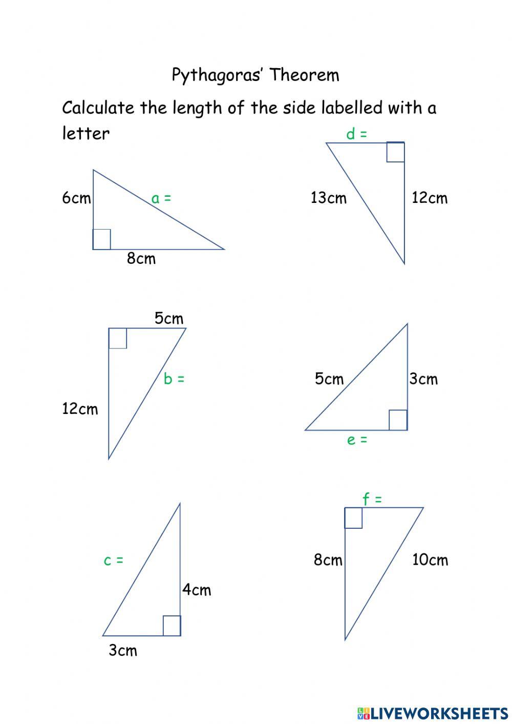 Learn More About Pythagoras Theorem From Practice Worksheets