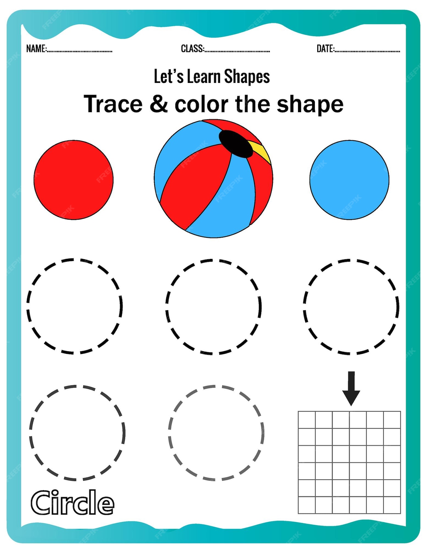 Learn Shapes Preschool Or Kindergarten Worksheet For Practicing Motor