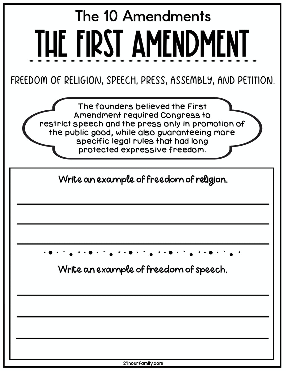 Learn The Ten Amendments With This Fun Worksheet Worksheets Library