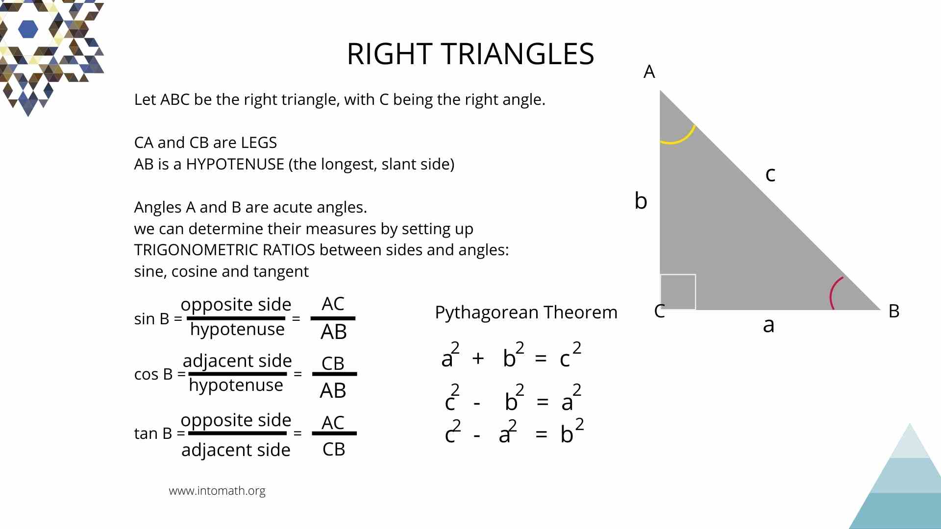 Learn Trigonometry To Find Missing Angles In A Right Angled Triangle