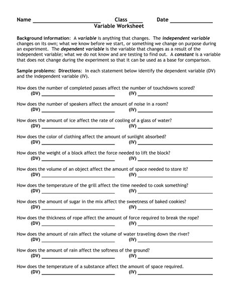 Learning Activity 4 Iv And Dv Worksheet Prntbl Concejomunicipaldechinu Gov Co