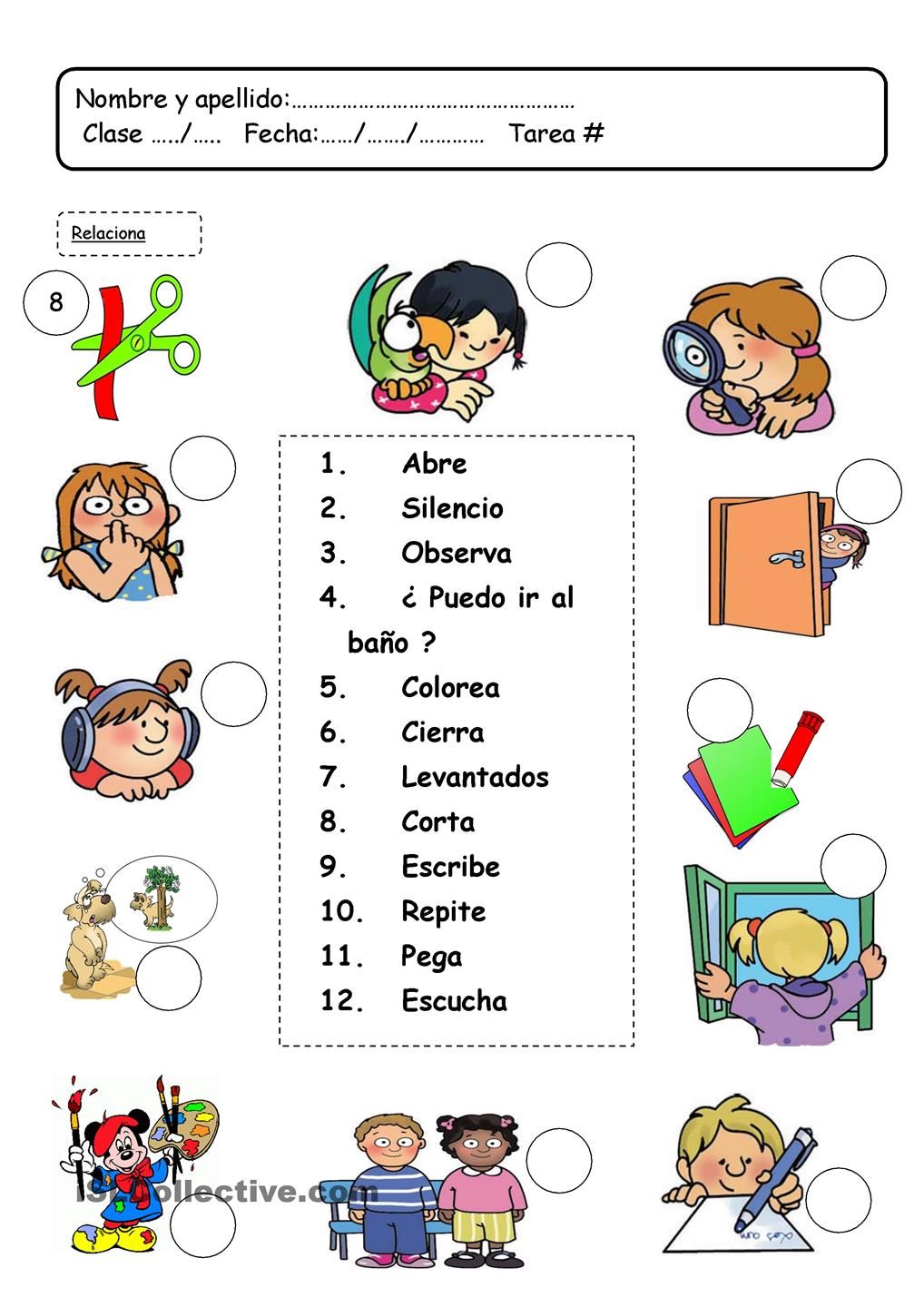 Lenguaje En El Clase Actividades Para Clase De Espa Ol Vocabulario