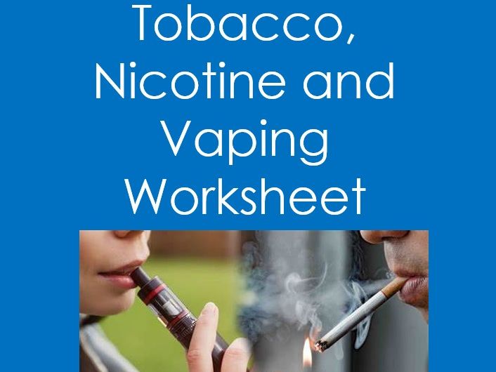 Let S Talk Vocab Tobacco Nicotine And Vaping Worksheet Health