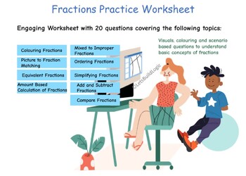 Letsbuildlogic Engaging Fractions Practice Worksheet With Visuals And