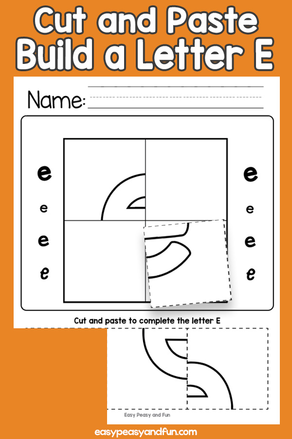 Letter E Cut And Paste Activity Worksheet Englishbix