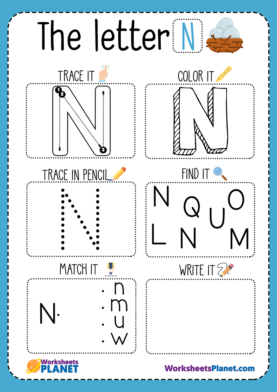 Letter N Worksheet Stock Illustrations 367 Letter N Worksheet Stock