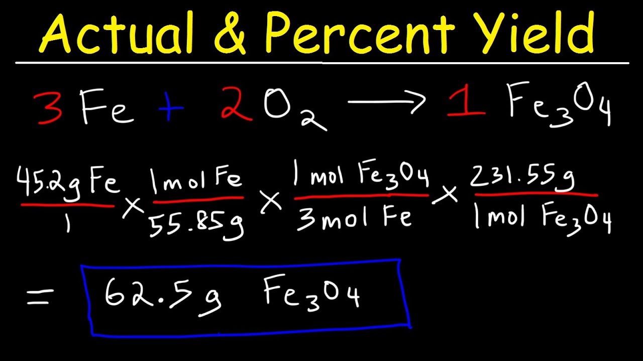 Limiting Reactant And Percent Yield Examples