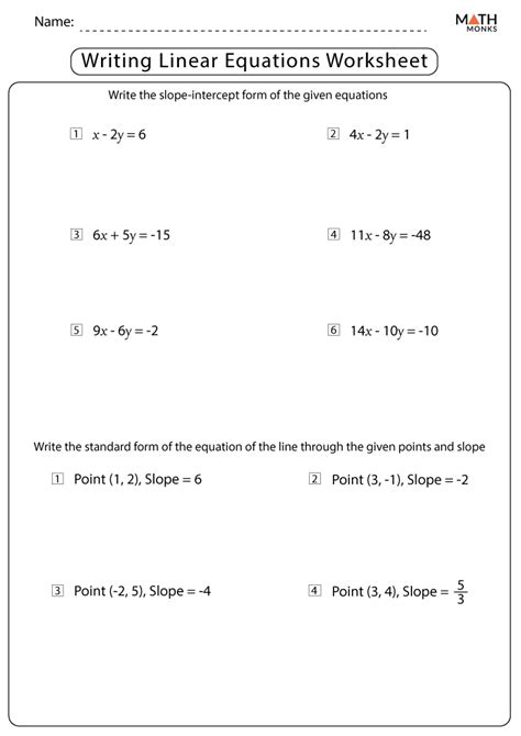 Linear Equation Exercise Pdf