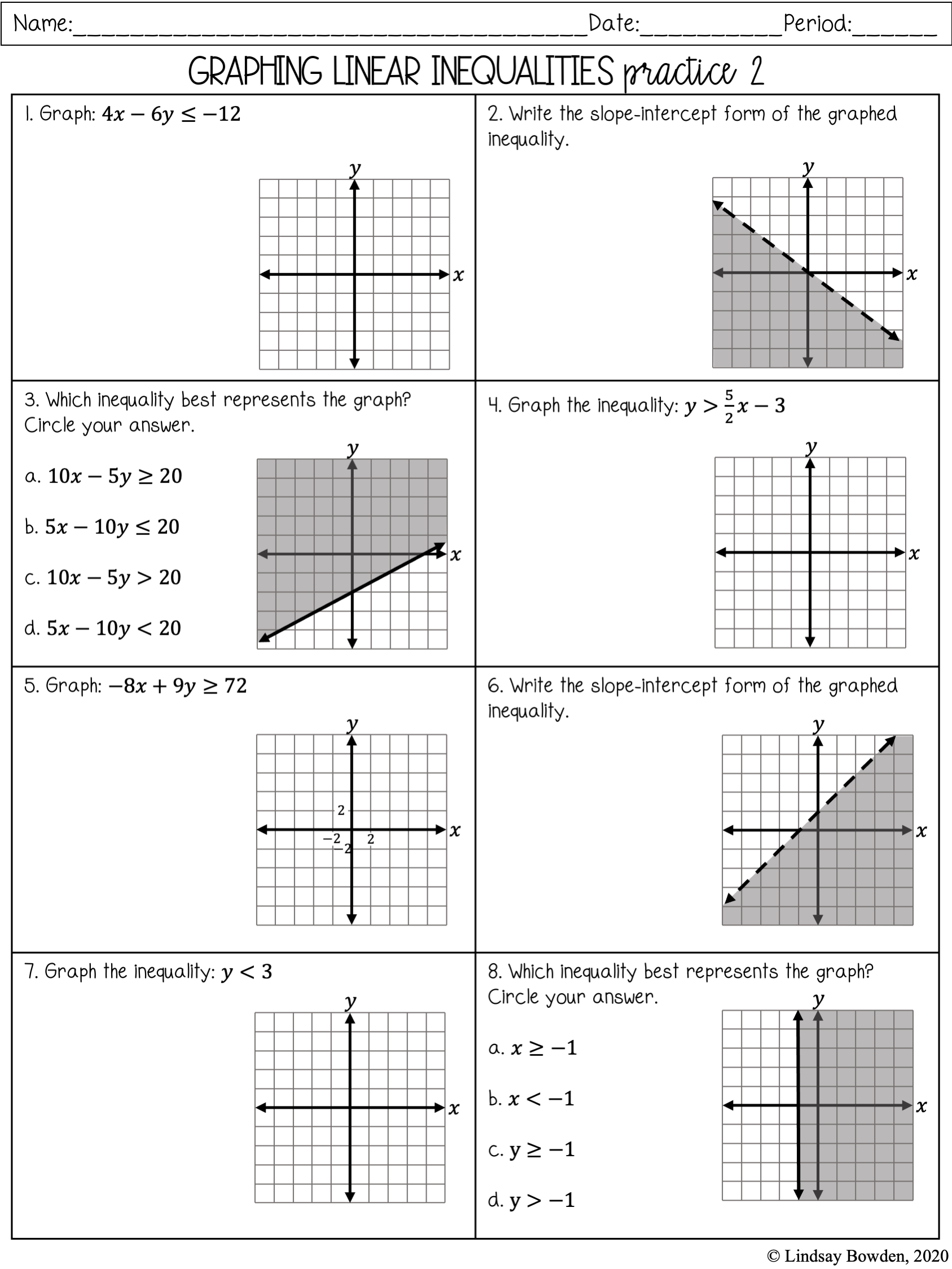 Linear Inequalities Word Problems Worksheets With Answers