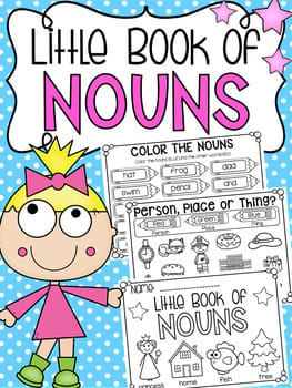 Little Book Of Nouns Half Page Printable Worksheet Booklet My