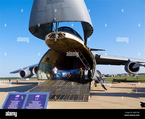 Lockheed C 5 Galaxy Nose Raised For Loading And Unloading The Military