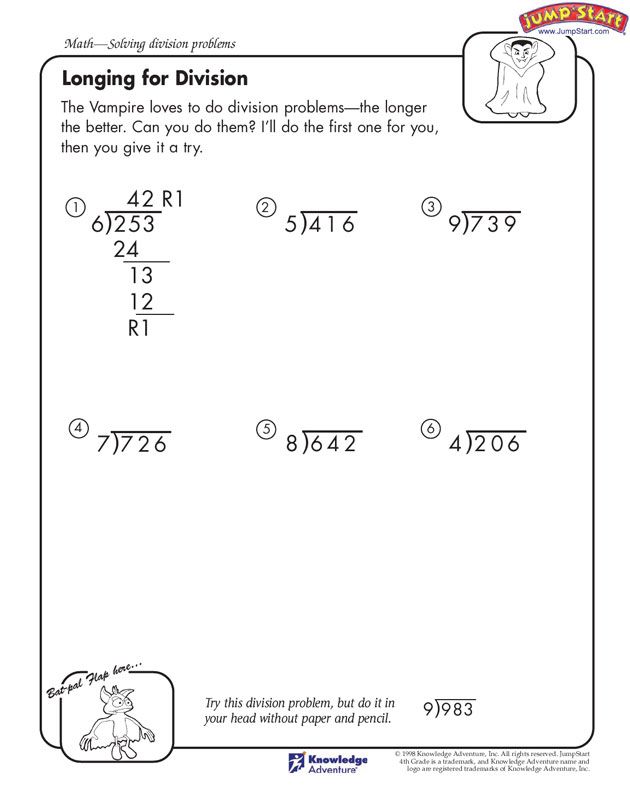 Long Division 4Th Grade Worksheet 4Th Grade Math Two Step Long