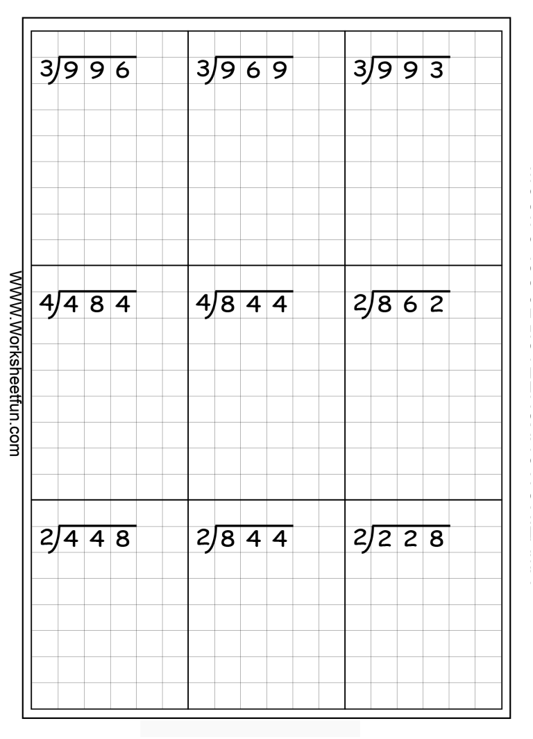 Long Division Worksheets 2 Digit By 3 Digit