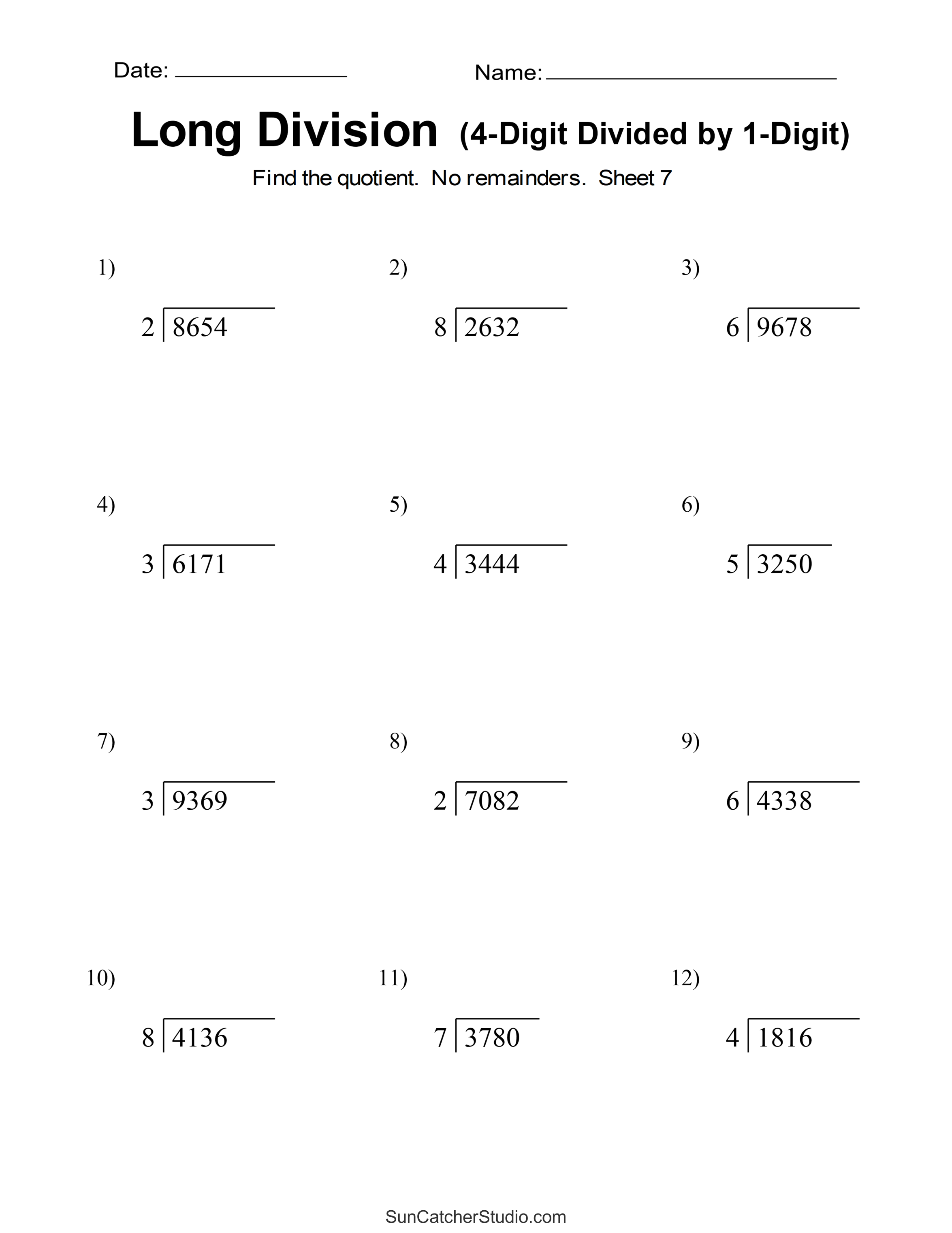 Long Division Worksheets Free Printables Education Com