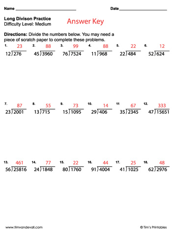 Long Division Worksheets Pdf