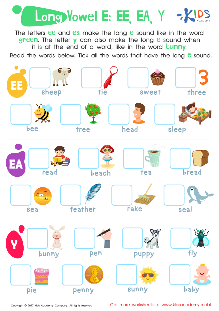 Long E Vowel Teams Practice Worksheets By Eugenia Amp 39 S Learning Tools