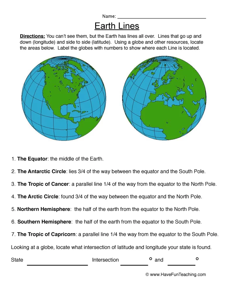 Longitude And Latitude Worksheets Longitude And Latitude 6Th Grade