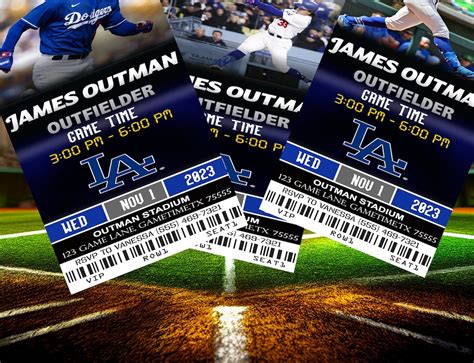 Los Angeles Dodgers Themed Ticket Invitation Dodgers Ticket Etsy