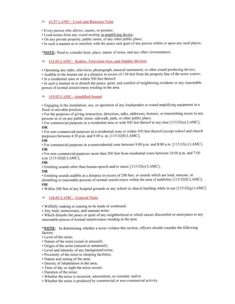 Los Angeles Municipal Code Noise Ordinances Holmby Hills Homeowners Association