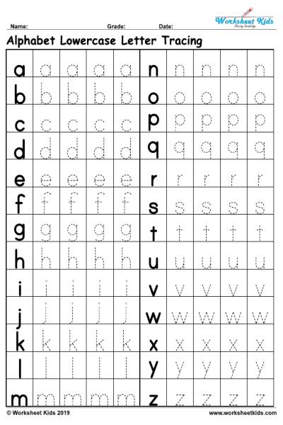 Lowercase Abc Tracing Worksheets Pdf Alphabetworksheetsfree Com