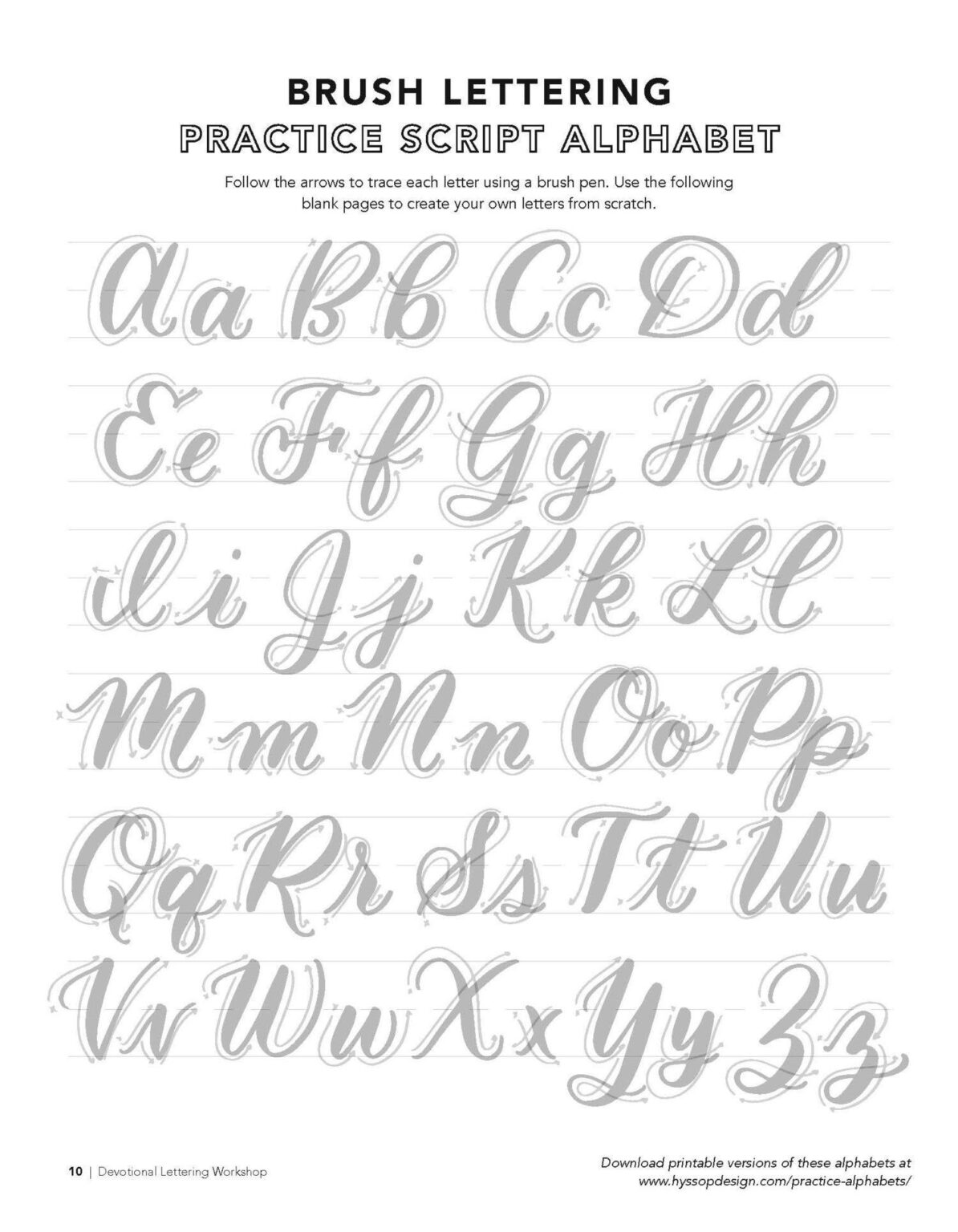 Lowercase Faux Calligraphy Alphabet Sheet Worksheet