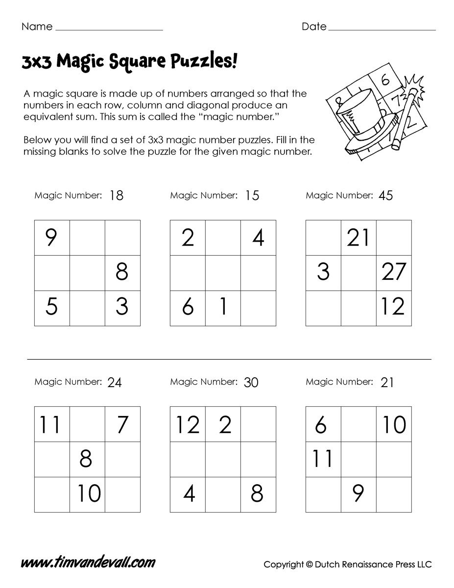 Magic Squares Worksheet Db Excel Com